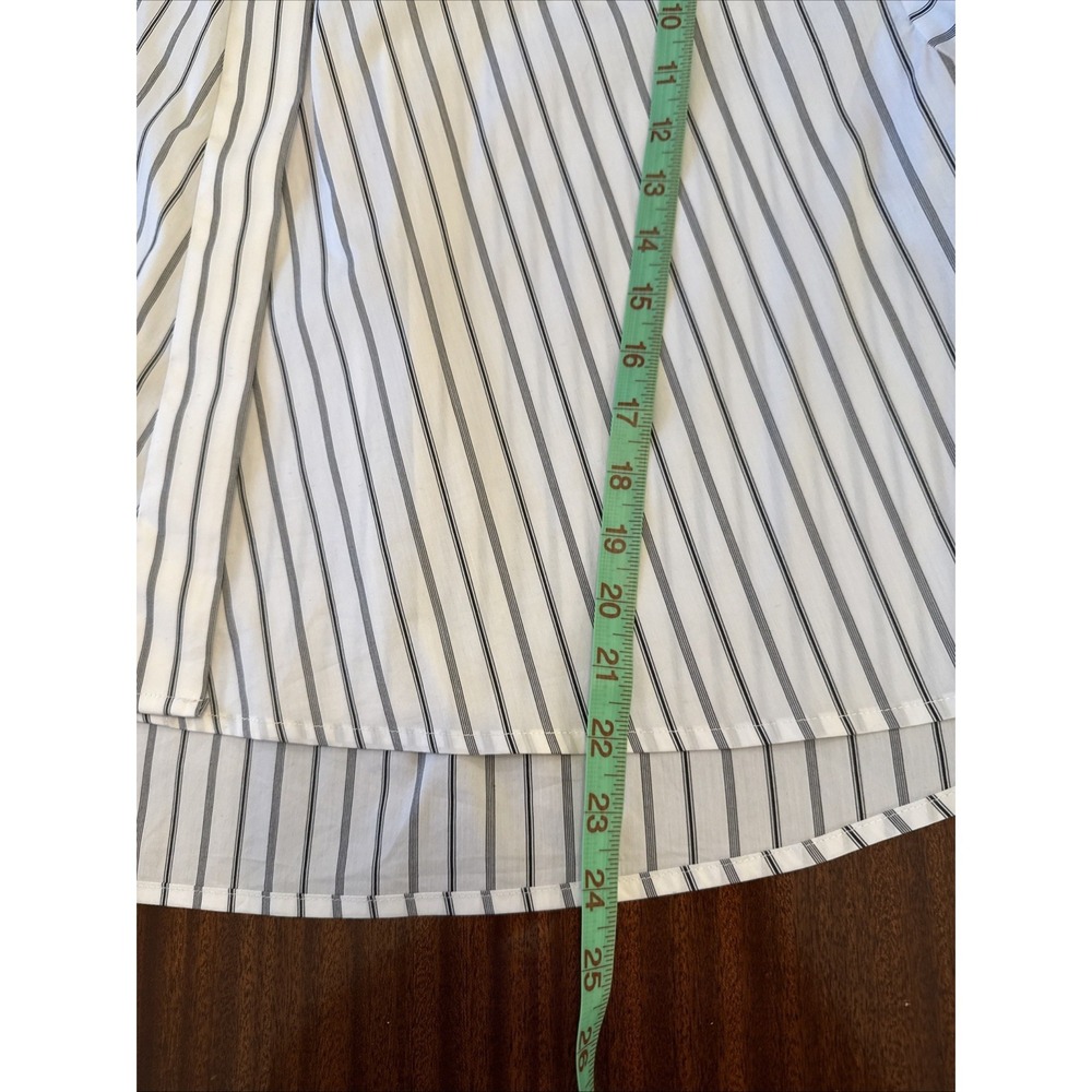 Elan Striped Crop Button Down Blouse Women's Size Medium Office Minimalist White - Picture 8 of 10